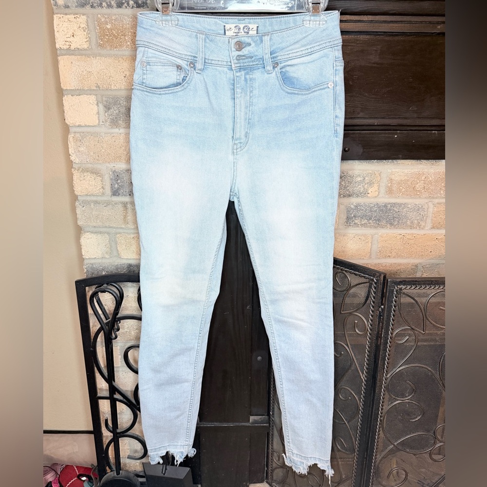 We The Free Pale Blue High-Rise Skinny Jeans